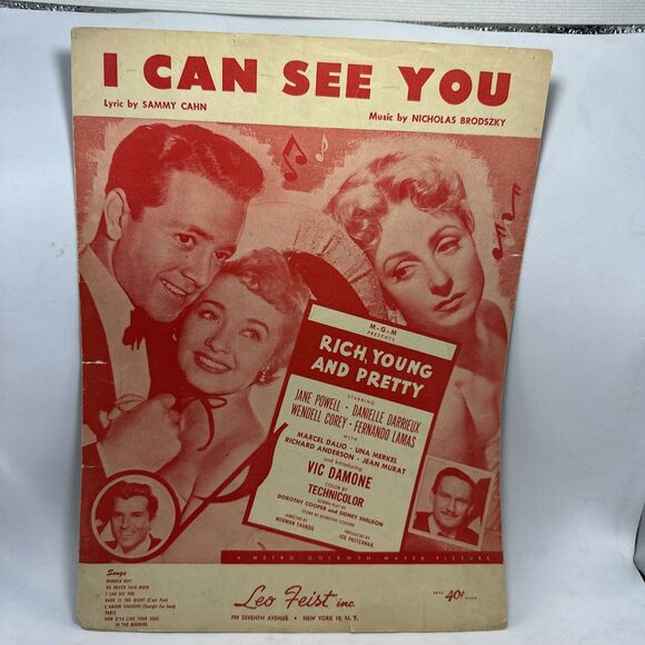 Wonder Why‎ I Can See You Rich Young Pretty  Music Sammy Cahn Nicholas Brodszky - Picture 3 of 11